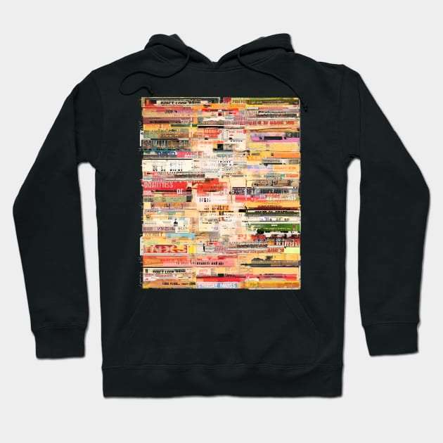 80s retro vintage music audio tapes mixed media collage art Hoodie by bulografik